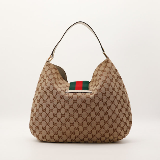 Sac Gucci Hobo Web profil silhouette souple toile monogrammée — AMANA Vintage