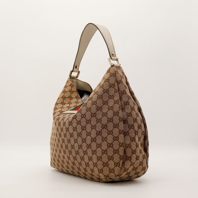Sac Gucci Hobo Web vue laterale bande Web verte et rouge — AMANA Vintage