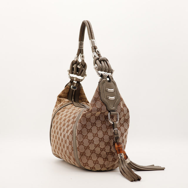 Sac Gucci Hobo Bamboo profil pampille bambou occasion authentique — AMANA Vintage