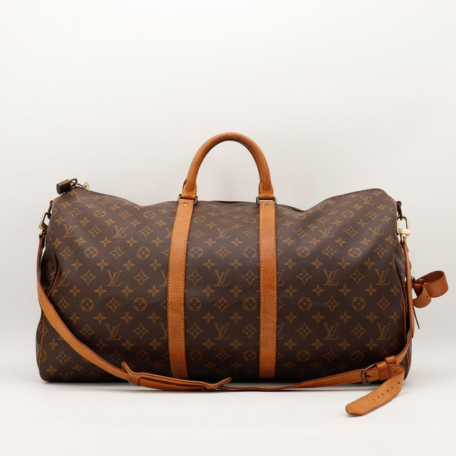 Sac de voyage Louis Vuitton Keepall 55 toile Monogramme vue de face occasion authentique — AMANA Vintage