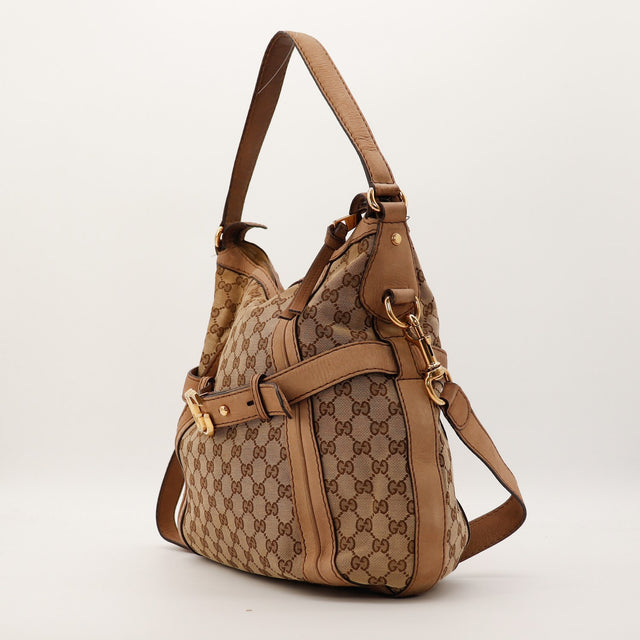 Sac Gucci Hobo GG profil avec bandoulière amovible occasion authentique — AMANA Vintage