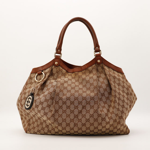 Sac Gucci Sukey toile monogrammée vue de face occasion authentique — AMANA Vintage