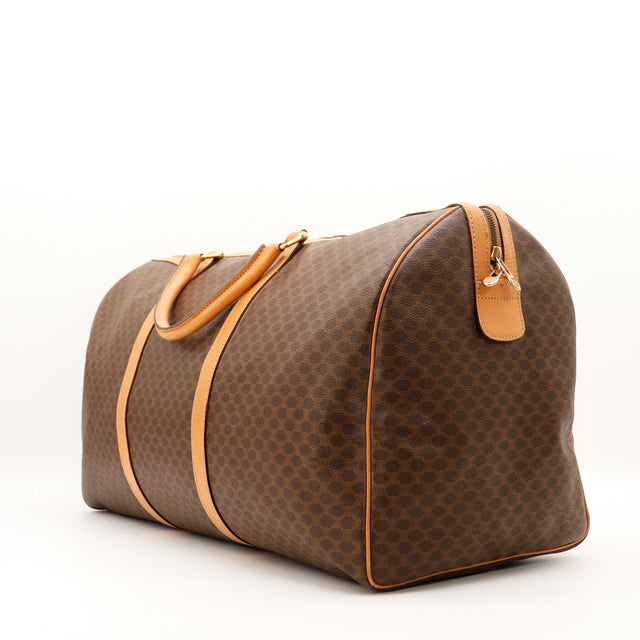 Sac de voyage Céline Macadam vue de côté fermeture zippée occasion authentique — AMANA Vintage