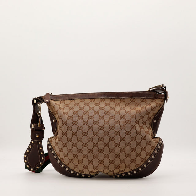 Sac Gucci Hobo Web toile monogrammée vue arrière occasion authentique — AMANA Vintage