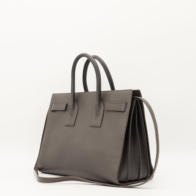 Sac de Jour Saint Laurent gris vue latérale profil occasion — AMANA Vintage