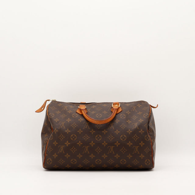 Vue de face dos Louis Vuitton Speedy 35 toile monogramme — AMANA Vintage