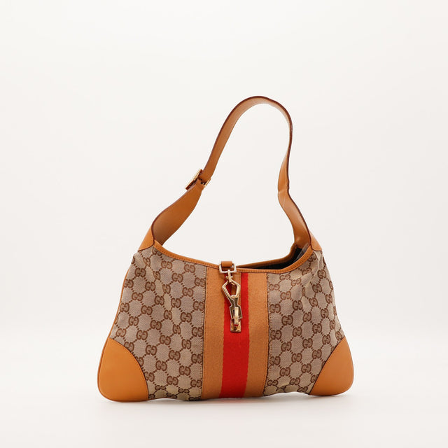 Sac Gucci New Jackie toile monogrammée vue de face occasion authentique — AMANA Vintage
