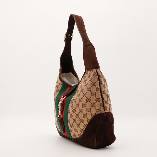 Sac Gucci New Jackie vue de profil bande Web occasion authentique — AMANA Vintage