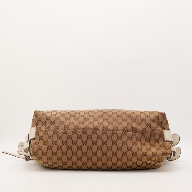 Sac Gucci Hobo Bamboo vue du fond toile monogrammée occasion authentique — AMANA Vintage
