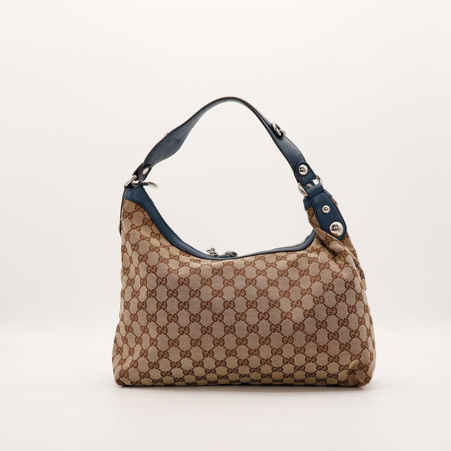 Sac Gucci Hobo silhouette souple toile beige occasion authentique — AMANA Vintage