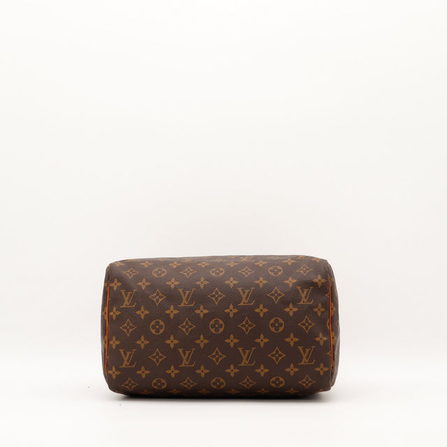 Louis Vuitton Speedy 30 vue du dessous fond toile Monogram — AMANA Vintage