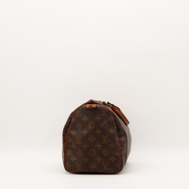 Speedy 35 Louis Vuitton vue de côté profil gauche occasion authentique — AMANA Vintage