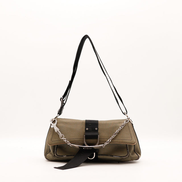 Sac Christian Dior Hardcore toile kaki vue de face occasion authentique — AMANA Vintage