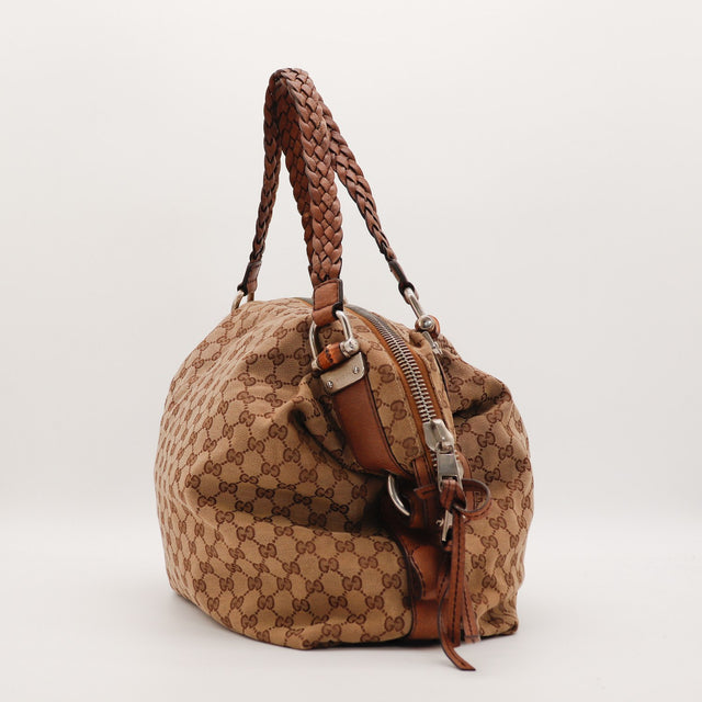 Sac Gucci Hobo Bamboo profil anses tressées occasion authentique — AMANA Vintage
