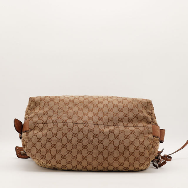 Sac Gucci Hobo Bamboo vue de dessous toile monogrammée occasion authentique — AMANA Vintage
