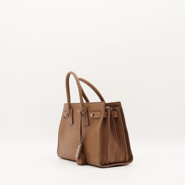 Saint Laurent Sac de Jour Small marron vue de trois quarts gauche occasion — AMANA Vintage