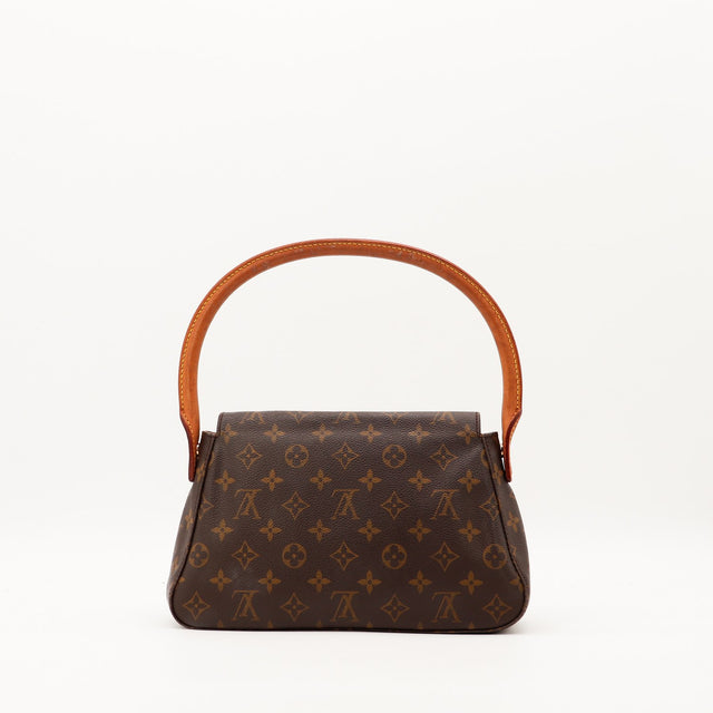 Vue de dos Louis Vuitton Mini Looping Toile Monogram occasion authentique — AMANA Vintage