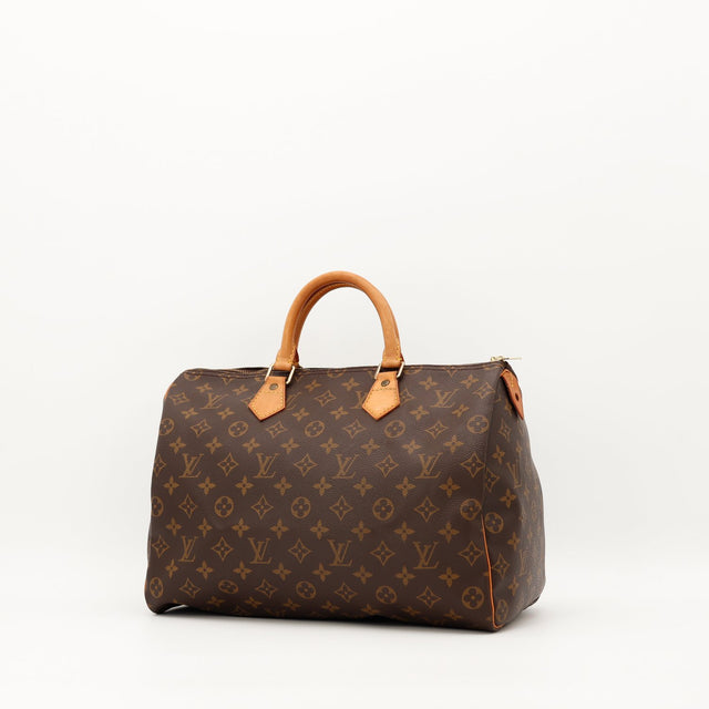 Sac Louis Vuitton Speedy 35 toile Monogram vue de trois quarts — AMANA Vintage