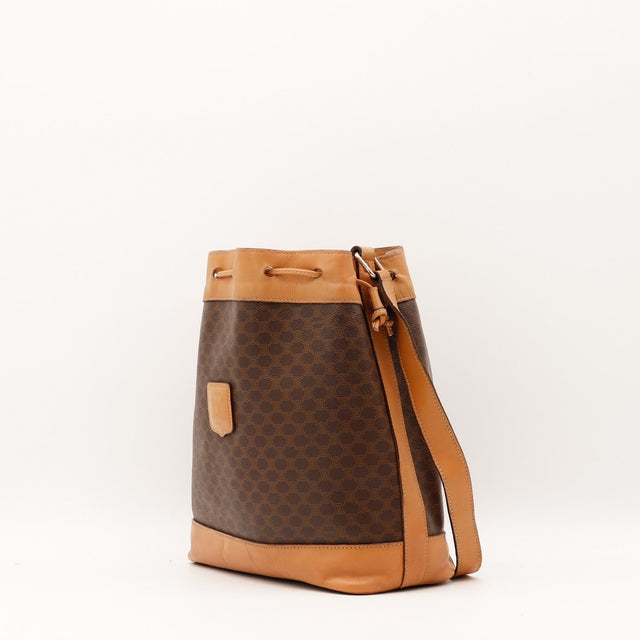 Sac seau Céline Macadam vue de dos toile enduite occasion authentique — AMANA Vintage