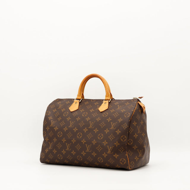 Sac Louis Vuitton Speedy 35 toile Monogram vue de trois quarts — AMANA Vintage