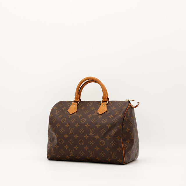 Sac Louis Vuitton Speedy 30 toile Monogram vue de trois quarts — AMANA Vintage