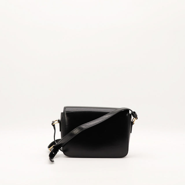 Dos sac Celine Triomphe Teen cuir box noir occasion — AMANA Vintage