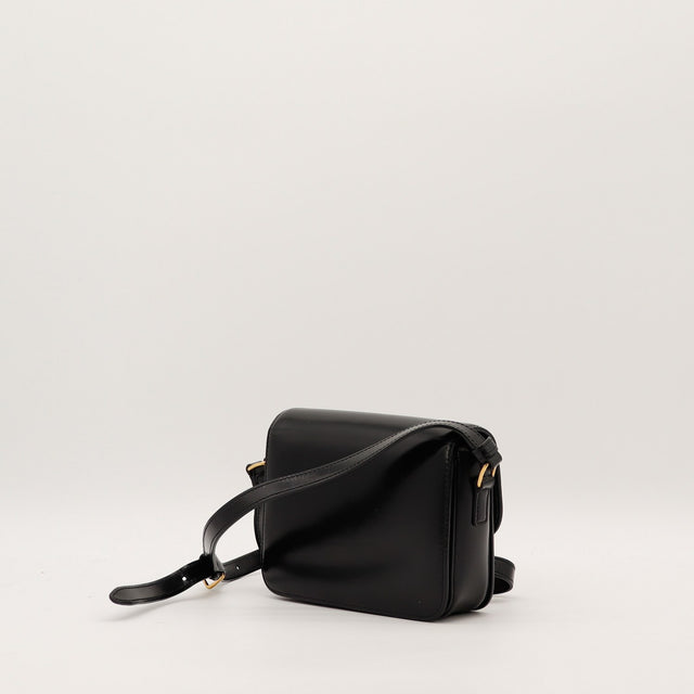 Vue de dessous Celine Triomphe Teen fond cuir noir — AMANA Vintage