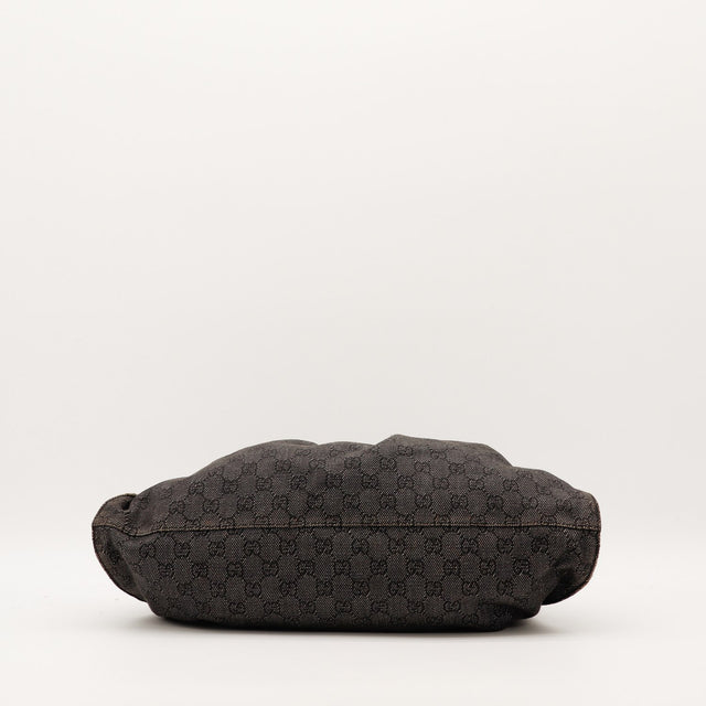 Hobo Gucci vue du fond toile monogrammée noire — AMANA Vintage