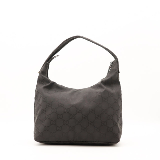 Gucci Hobo nylon monogrammé noir vue de dos occasion authentique — AMANA Vintage