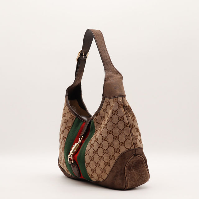 Sac Gucci Jackie vue de dos toile monogrammée et cuir occasion authentique — AMANA Vintage