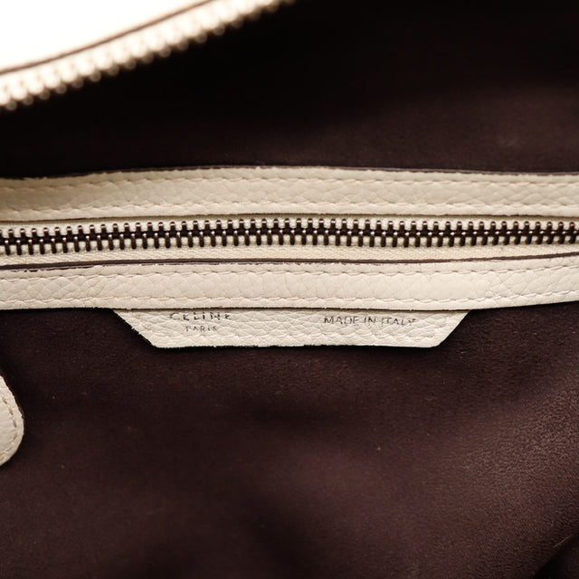 Intérieur doublure suédée marron Céline Luggage Mini étiquette Made in Italy — AMANA Vintage