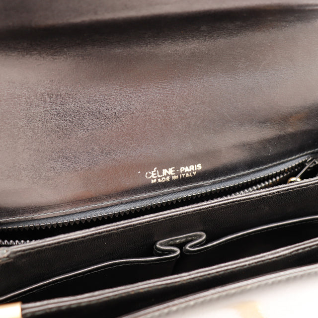 Détail intérieur cuir estampille Céline Paris Made in Italy Sulky — AMANA Vintage