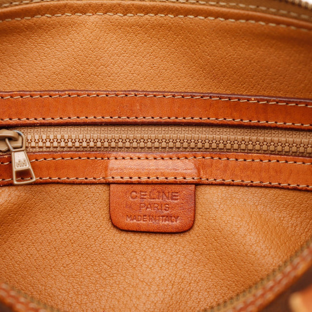 Intérieur doublure cuir cognac Céline Papillon Macadam avec taches rouges — AMANA Vintage