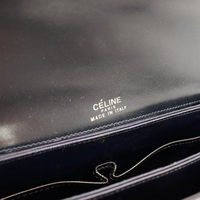 Intérieur cuir noir estampille Celine Paris Made in Italy — AMANA Vintage