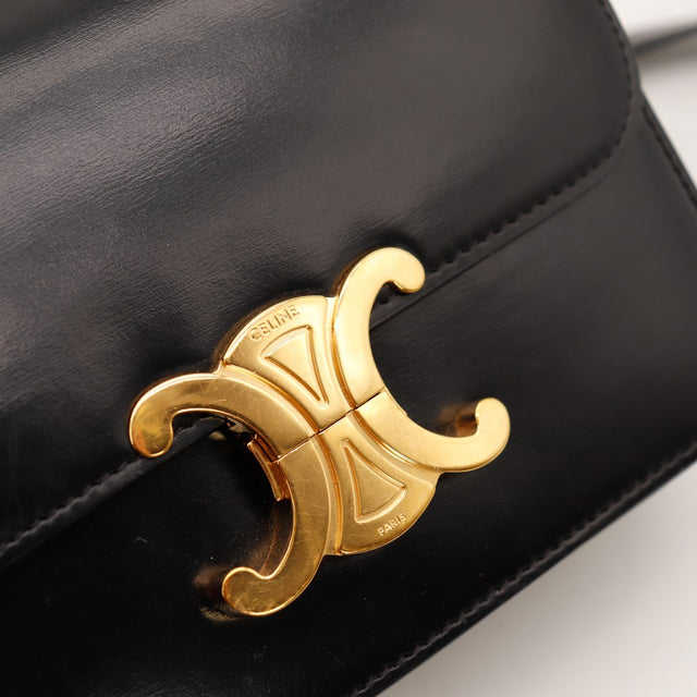 Intérieur cuir noir Celine Triomphe Teen propre — AMANA Vintage