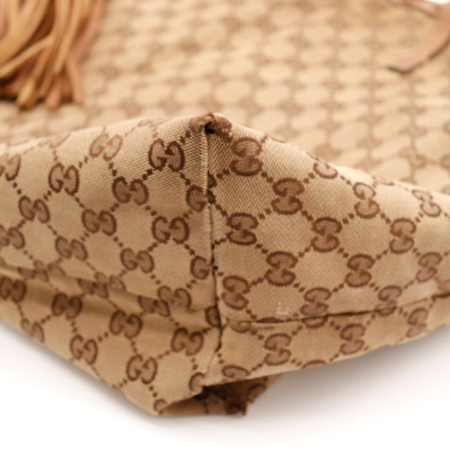 Detail base toile Gucci Tote Bag Bamboo — AMANA Vintage
