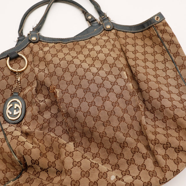 Intérieur sac Gucci Sukey doublure toile occasion authentique — AMANA Vintage