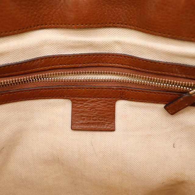 Détail intérieur étiquette Gucci Tote Bag Bamboo occasion authentique — AMANA Vintage