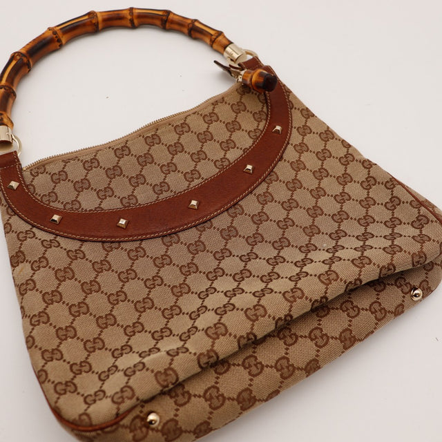 Detail anse bambou Gucci Hobo occasion authentique — AMANA Vintage