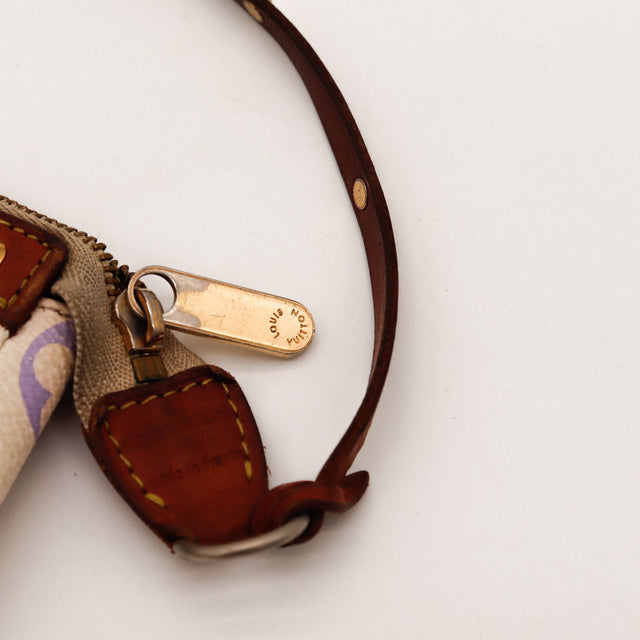 Détail zip et lanière cuir pochette Louis Vuitton Multicolore — AMANA Vintage