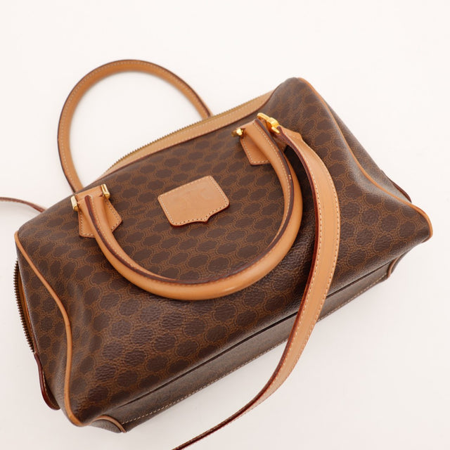 Sac Céline Boston Macadam vue de dessus anses cuir occasion authentique — AMANA Vintage