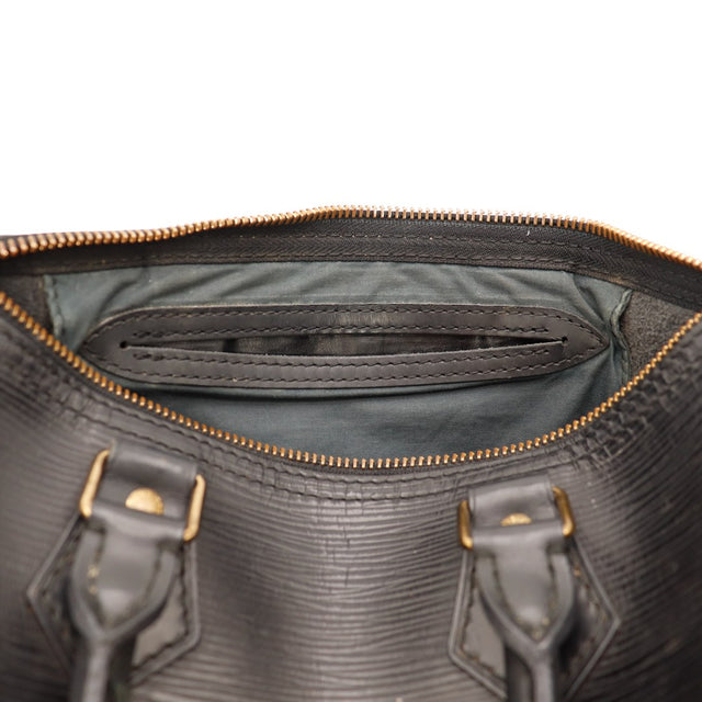 Intérieur doublure Louis Vuitton Speedy 25 Épi noir avec poche plate — AMANA Vintage