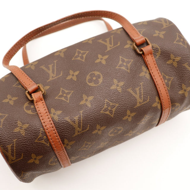 Détail toile Monogramme et attaches cuir Louis Vuitton Papillon 30 — AMANA Vintage