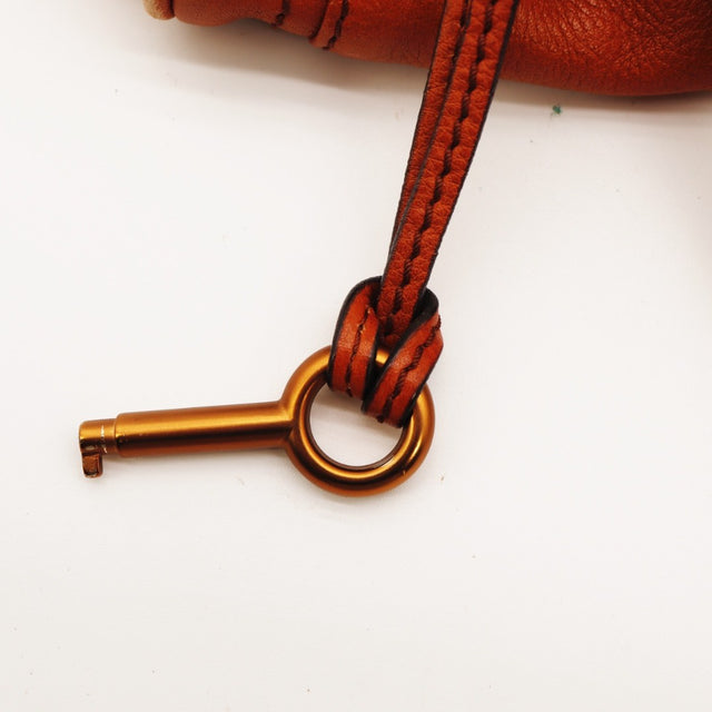 Vue du fond Chloé Paddington cuir de veau grainé terracotta occasion authentique — AMANA Vintage