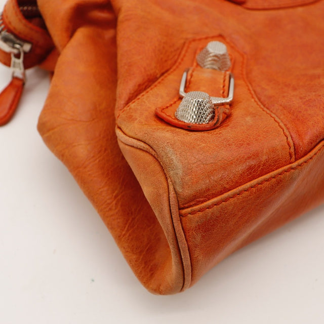 Vue du fond Balenciaga Work Giant 21 cuir orange occasion authentique — AMANA Vintage