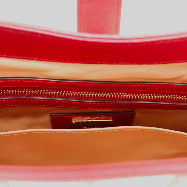 Intérieur Gucci New Jackie Music Is Mine doublure cuir beige poche zip bordeaux propre — AMANA Vintage