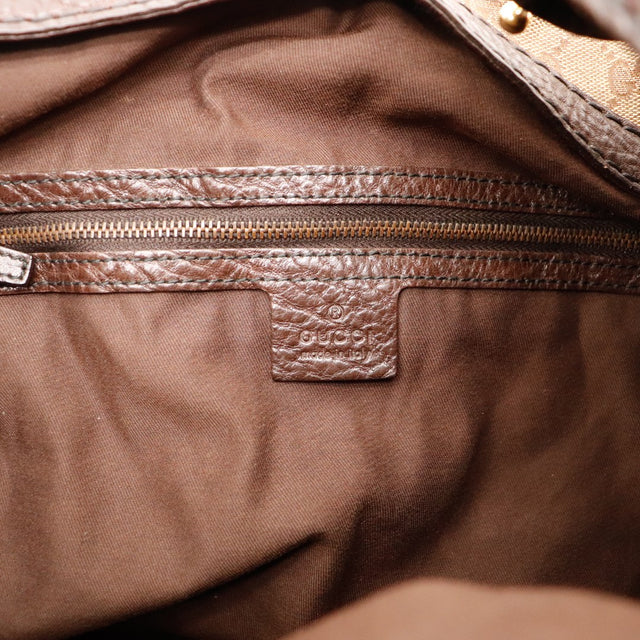 Intérieur Hobo Gucci doublure textile marron et poche zippée — AMANA Vintage