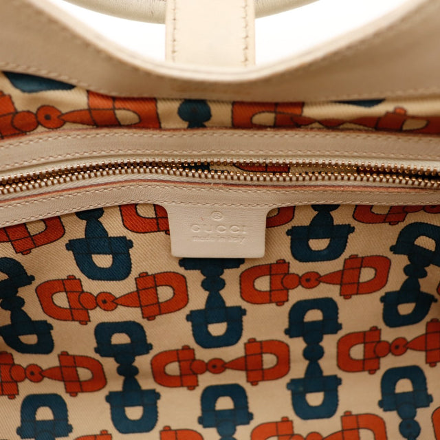 Intérieur Gucci New Jackie doublure textile imprimée Horsebit — AMANA Vintage