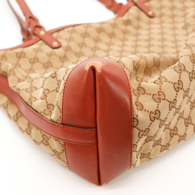 Détail coin inférieur droit Tote Bag Gucci griffures cuir — AMANA Vintage