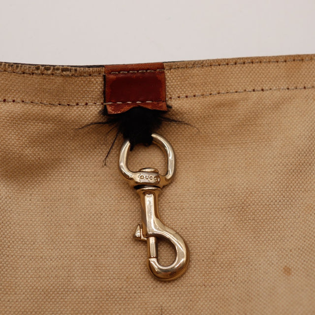 Détail intérieur Tote Bag Gucci taches doublure beige — AMANA Vintage